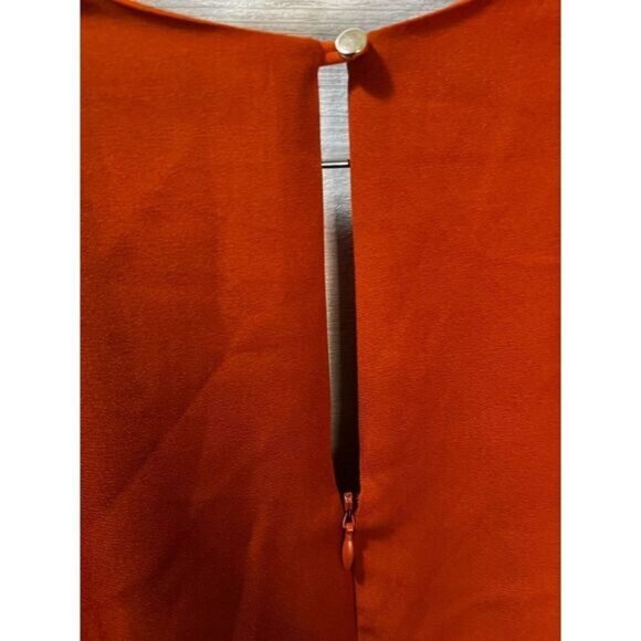 Rust Orange Long Sleeve V-Neck Romper With Back Zipper By Forever 21 Contemporar - Picture 3 of 7